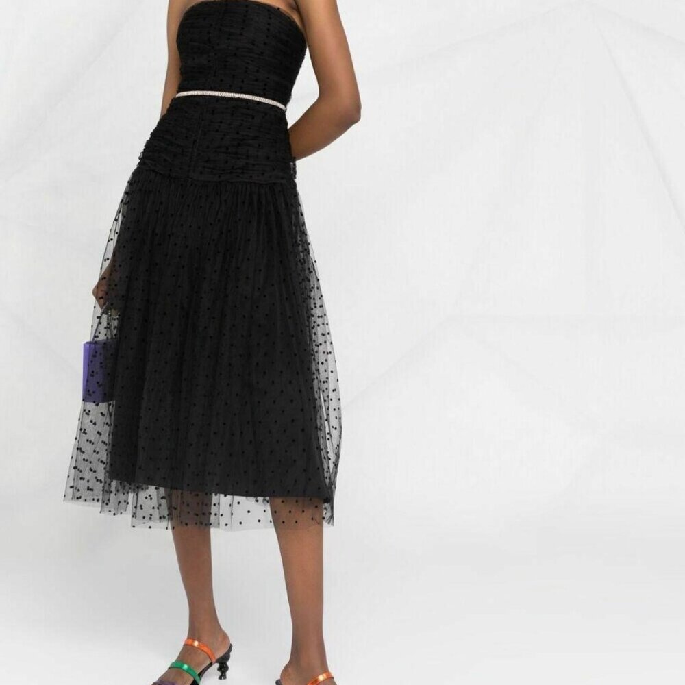 Self-Portrait Strapless Knee-Length Black Dress w/ Tags